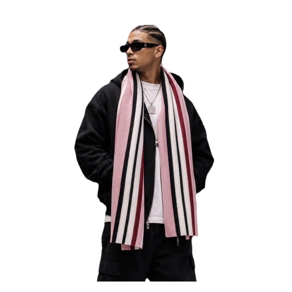 Golf Wang Mohair Wool Blend Stripe Scarf Pink Burgundy Tyler The Creator 76"x12"
